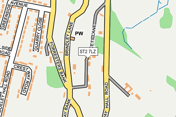 ST2 7LZ map - OS OpenMap – Local (Ordnance Survey)