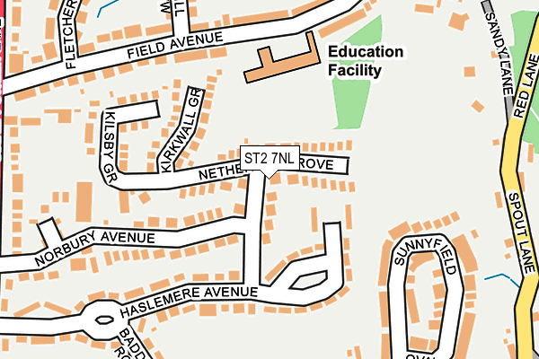 ST2 7NL map - OS OpenMap – Local (Ordnance Survey)