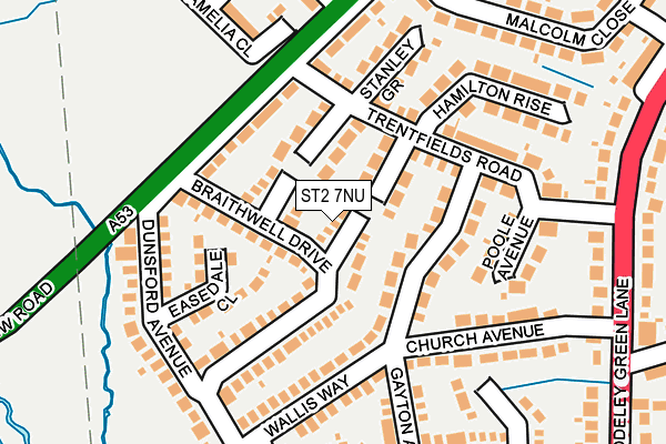 ST2 7NU map - OS OpenMap – Local (Ordnance Survey)