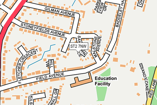 ST2 7NW map - OS OpenMap – Local (Ordnance Survey)