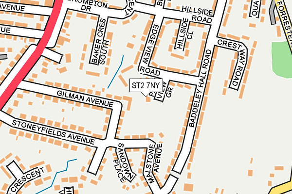 ST2 7NY map - OS OpenMap – Local (Ordnance Survey)