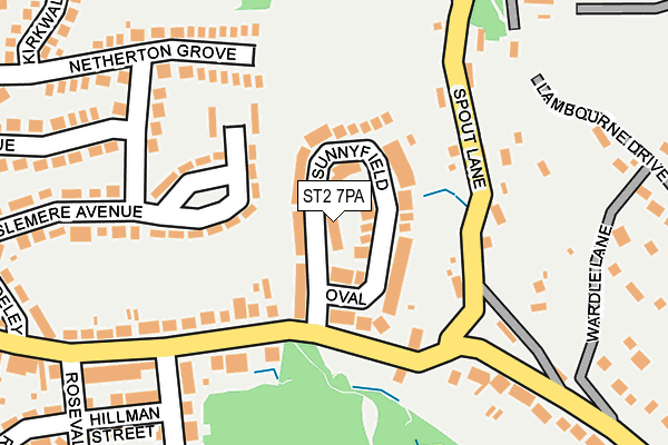 ST2 7PA map - OS OpenMap – Local (Ordnance Survey)