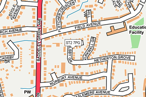 ST2 7PG map - OS OpenMap – Local (Ordnance Survey)