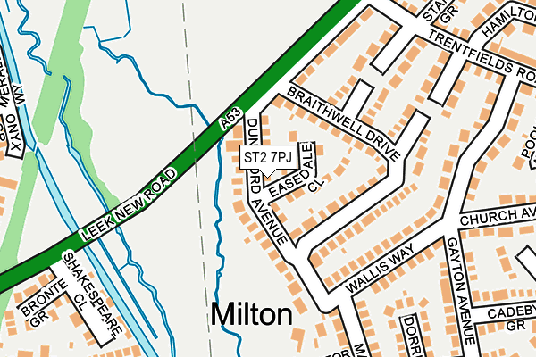 ST2 7PJ map - OS OpenMap – Local (Ordnance Survey)