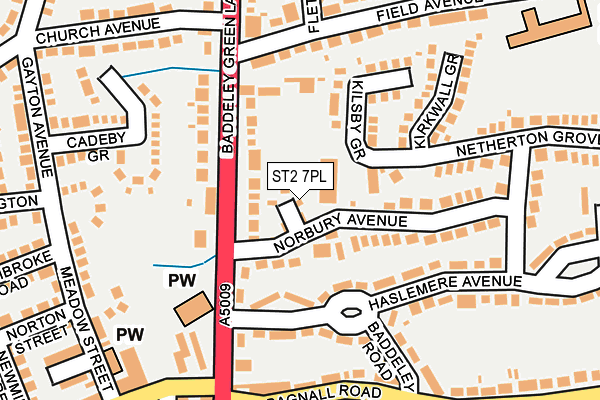 ST2 7PL map - OS OpenMap – Local (Ordnance Survey)
