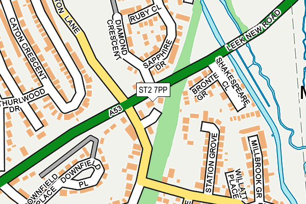 ST2 7PP map - OS OpenMap – Local (Ordnance Survey)