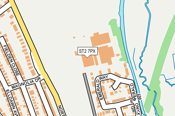 ST2 7PX map - OS OpenMap – Local (Ordnance Survey)