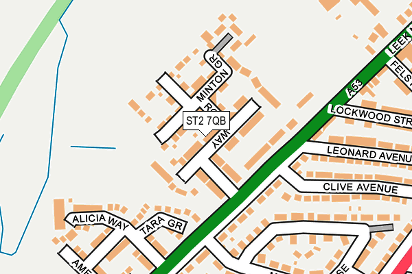 ST2 7QB map - OS OpenMap – Local (Ordnance Survey)