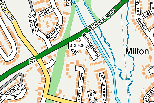 ST2 7QF map - OS OpenMap – Local (Ordnance Survey)