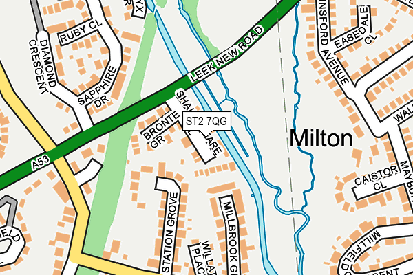 ST2 7QG map - OS OpenMap – Local (Ordnance Survey)