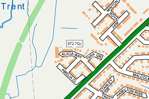ST2 7QJ map - OS OpenMap – Local (Ordnance Survey)