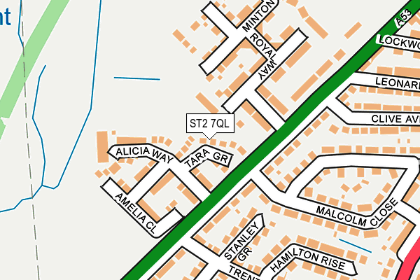 ST2 7QL map - OS OpenMap – Local (Ordnance Survey)