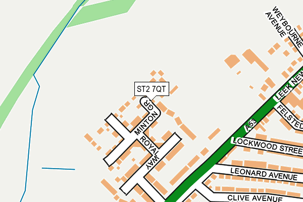 ST2 7QT map - OS OpenMap – Local (Ordnance Survey)