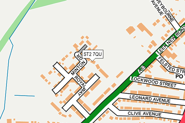 ST2 7QU map - OS OpenMap – Local (Ordnance Survey)