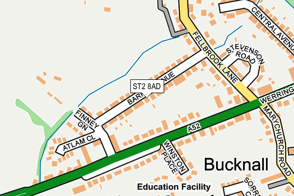 ST2 8AD map - OS OpenMap – Local (Ordnance Survey)