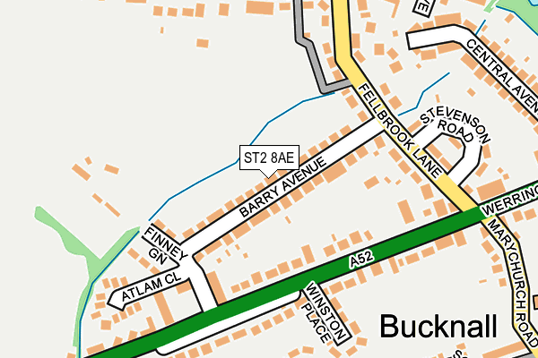 ST2 8AE map - OS OpenMap – Local (Ordnance Survey)