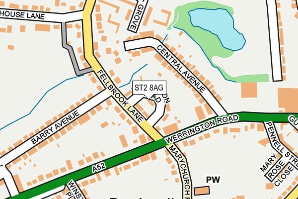 ST2 8AG map - OS OpenMap – Local (Ordnance Survey)