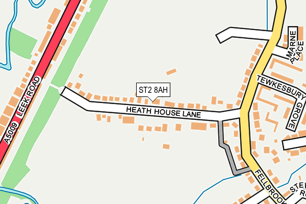 ST2 8AH map - OS OpenMap – Local (Ordnance Survey)