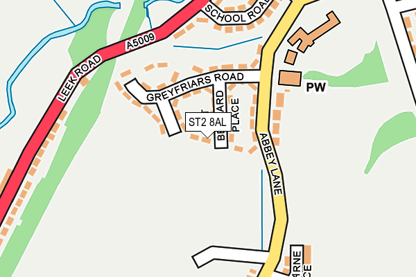 ST2 8AL map - OS OpenMap – Local (Ordnance Survey)