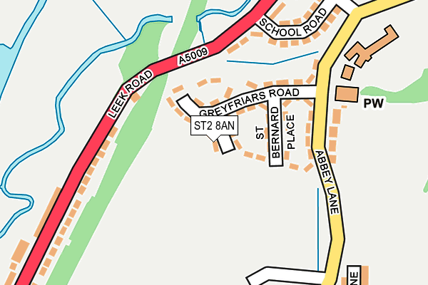 ST2 8AN map - OS OpenMap – Local (Ordnance Survey)