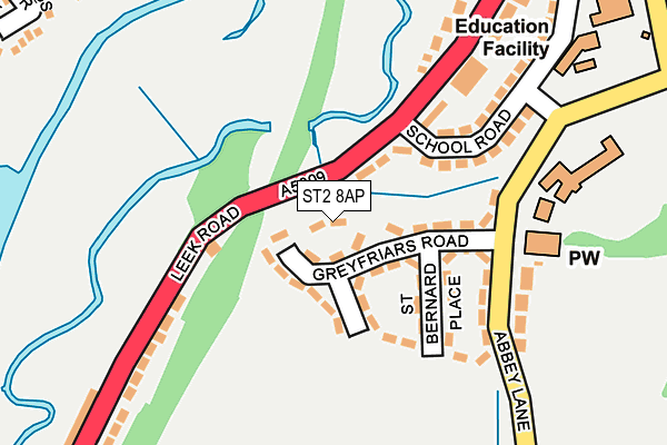 ST2 8AP map - OS OpenMap – Local (Ordnance Survey)