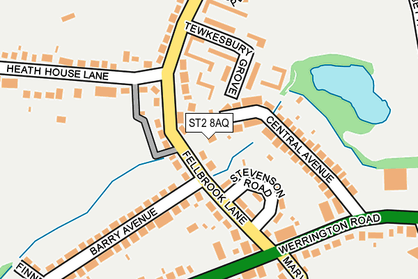ST2 8AQ map - OS OpenMap – Local (Ordnance Survey)