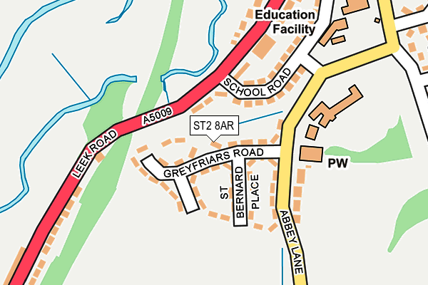 ST2 8AR map - OS OpenMap – Local (Ordnance Survey)