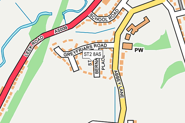 ST2 8AS map - OS OpenMap – Local (Ordnance Survey)