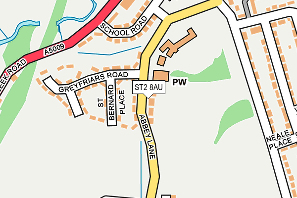 ST2 8AU map - OS OpenMap – Local (Ordnance Survey)