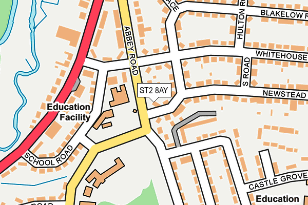 ST2 8AY map - OS OpenMap – Local (Ordnance Survey)