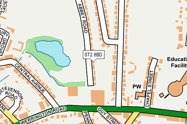 ST2 8BD map - OS OpenMap – Local (Ordnance Survey)