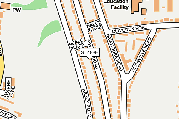 ST2 8BE map - OS OpenMap – Local (Ordnance Survey)