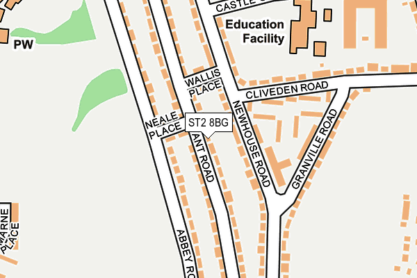 ST2 8BG map - OS OpenMap – Local (Ordnance Survey)
