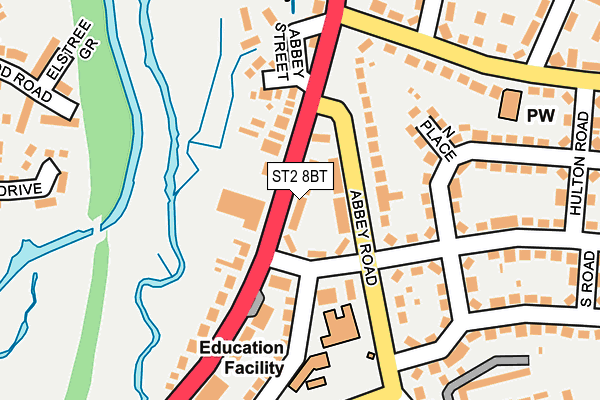 ST2 8BT map - OS OpenMap – Local (Ordnance Survey)