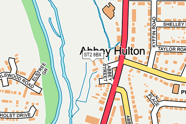 ST2 8BX map - OS OpenMap – Local (Ordnance Survey)