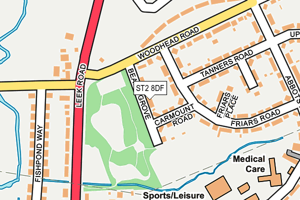 ST2 8DF map - OS OpenMap – Local (Ordnance Survey)
