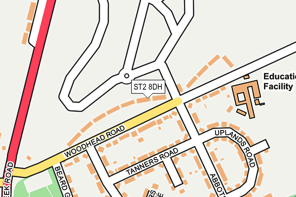 ST2 8DH map - OS OpenMap – Local (Ordnance Survey)