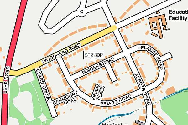 ST2 8DP map - OS OpenMap – Local (Ordnance Survey)