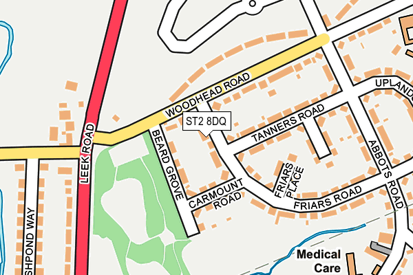 ST2 8DQ map - OS OpenMap – Local (Ordnance Survey)