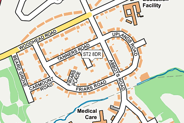 ST2 8DR map - OS OpenMap – Local (Ordnance Survey)