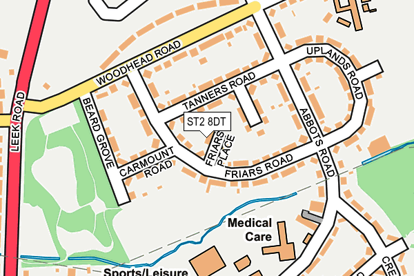 ST2 8DT map - OS OpenMap – Local (Ordnance Survey)