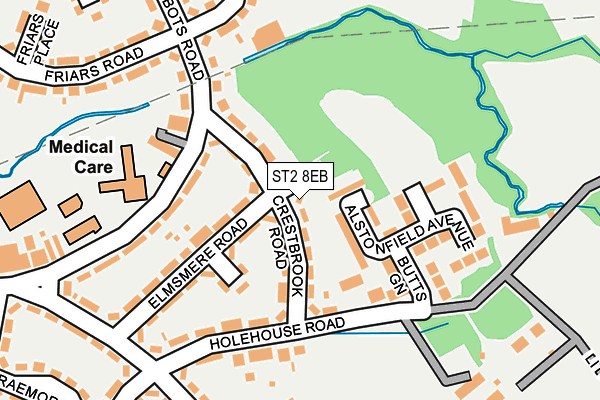 ST2 8EB map - OS OpenMap – Local (Ordnance Survey)