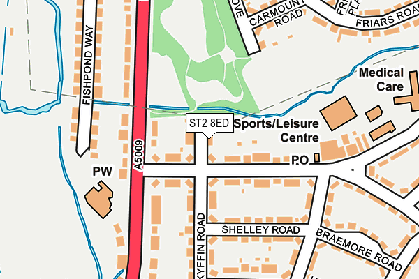 ST2 8ED map - OS OpenMap – Local (Ordnance Survey)