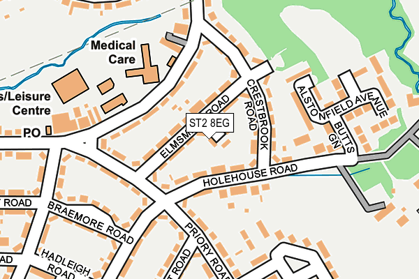 ST2 8EG map - OS OpenMap – Local (Ordnance Survey)