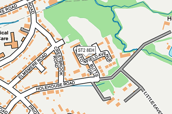 ST2 8EH map - OS OpenMap – Local (Ordnance Survey)