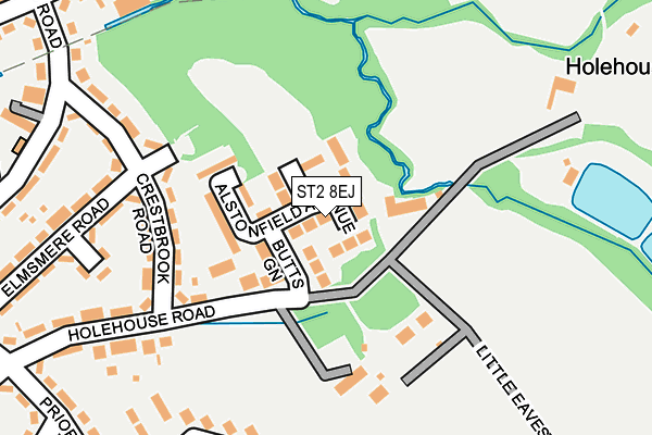 ST2 8EJ map - OS OpenMap – Local (Ordnance Survey)