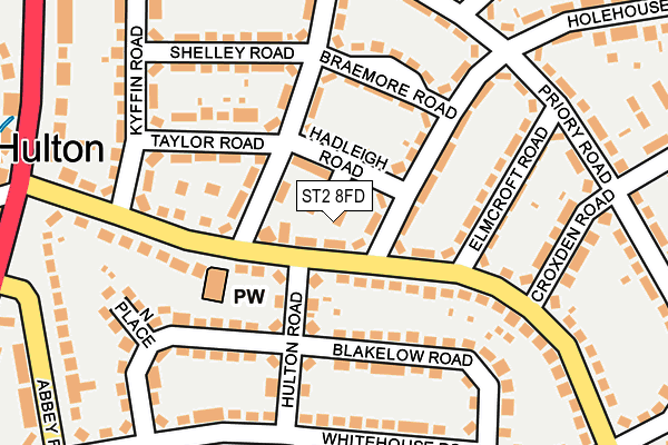 ST2 8FD map - OS OpenMap – Local (Ordnance Survey)