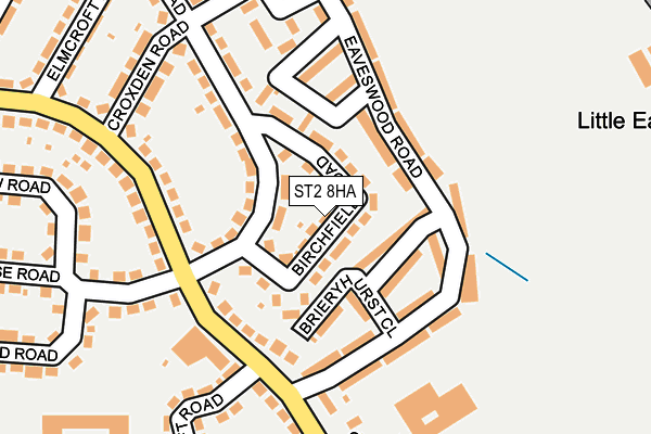 ST2 8HA map - OS OpenMap – Local (Ordnance Survey)