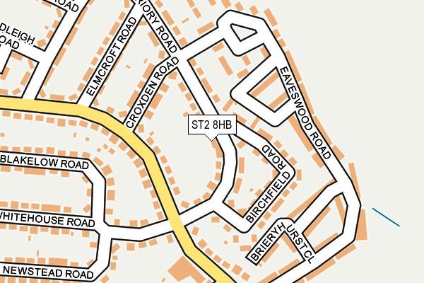ST2 8HB map - OS OpenMap – Local (Ordnance Survey)
