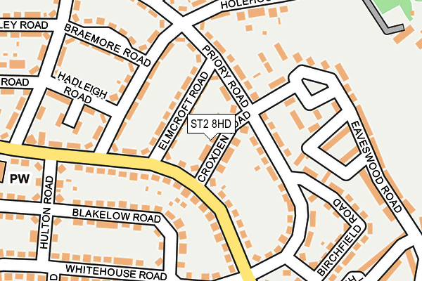 ST2 8HD map - OS OpenMap – Local (Ordnance Survey)